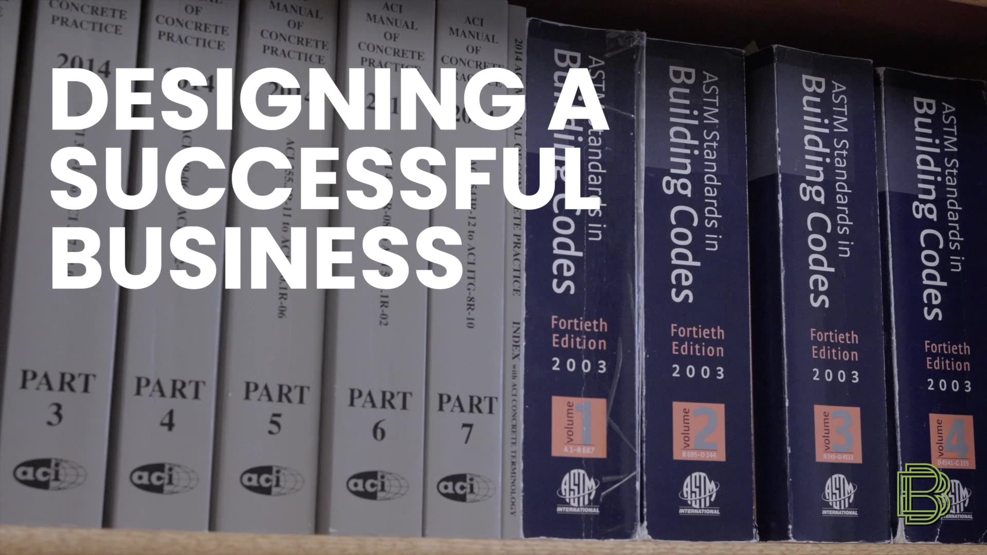 video image "designing a successful business" title card
