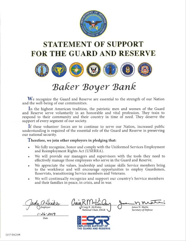 Statement of Support for Guard and Reserve