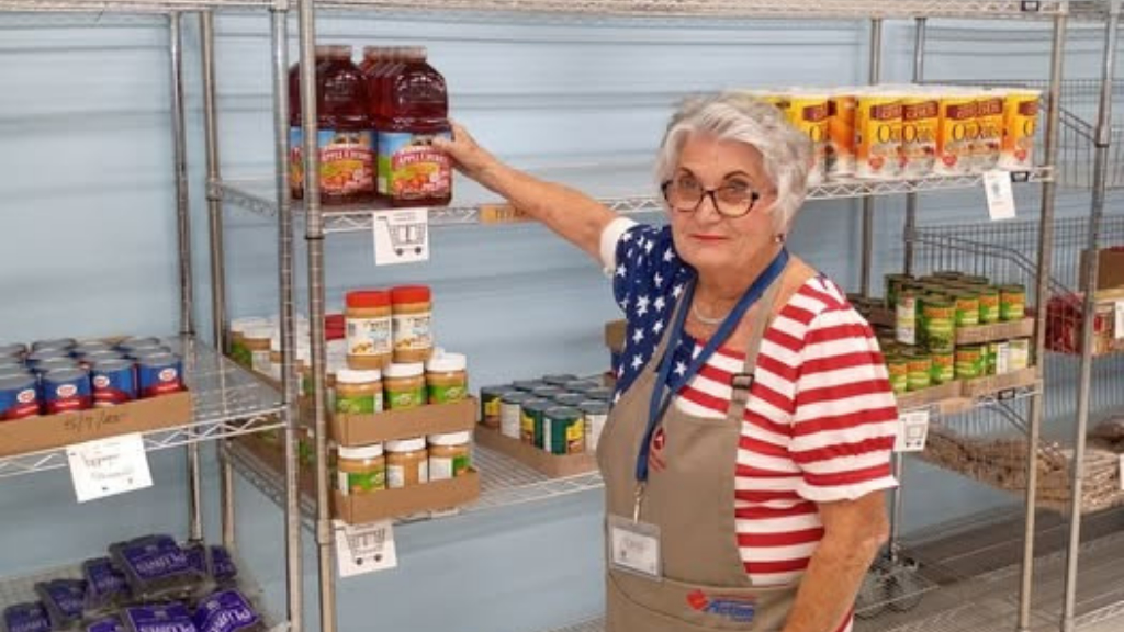 Woman standing in foodbank