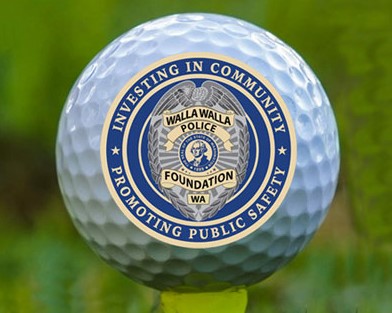 Golf ball with Walla Walla Police logo on it