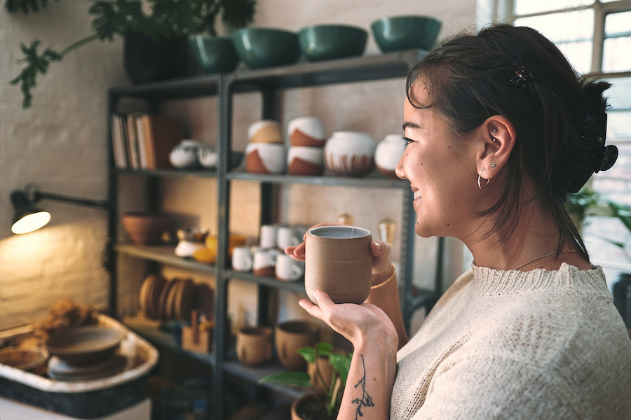 Small business owner securing loan