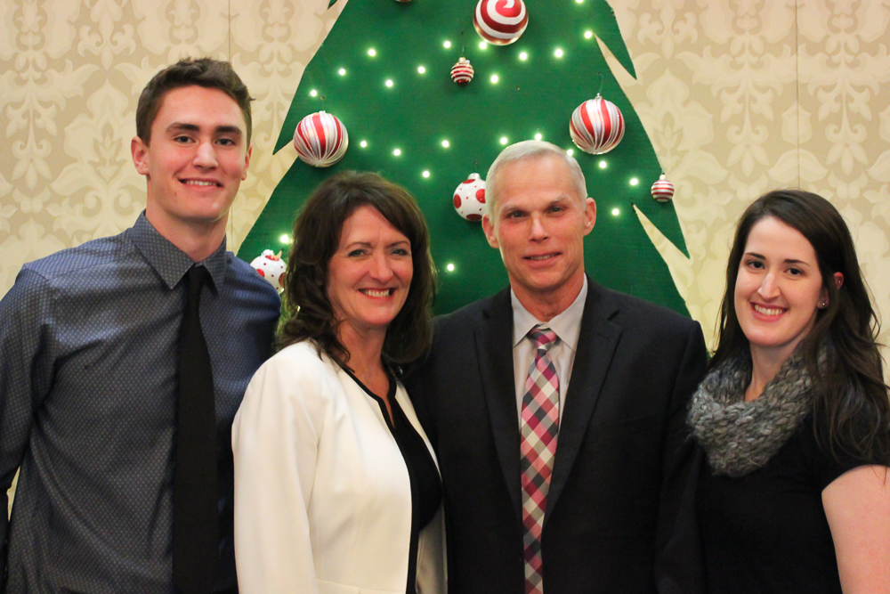 Susie Colombo pictured with her husband Russ and two children, Riley and Anna.