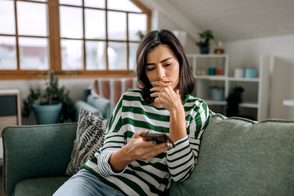 Woman looking at phone