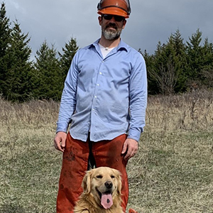 JT with dog