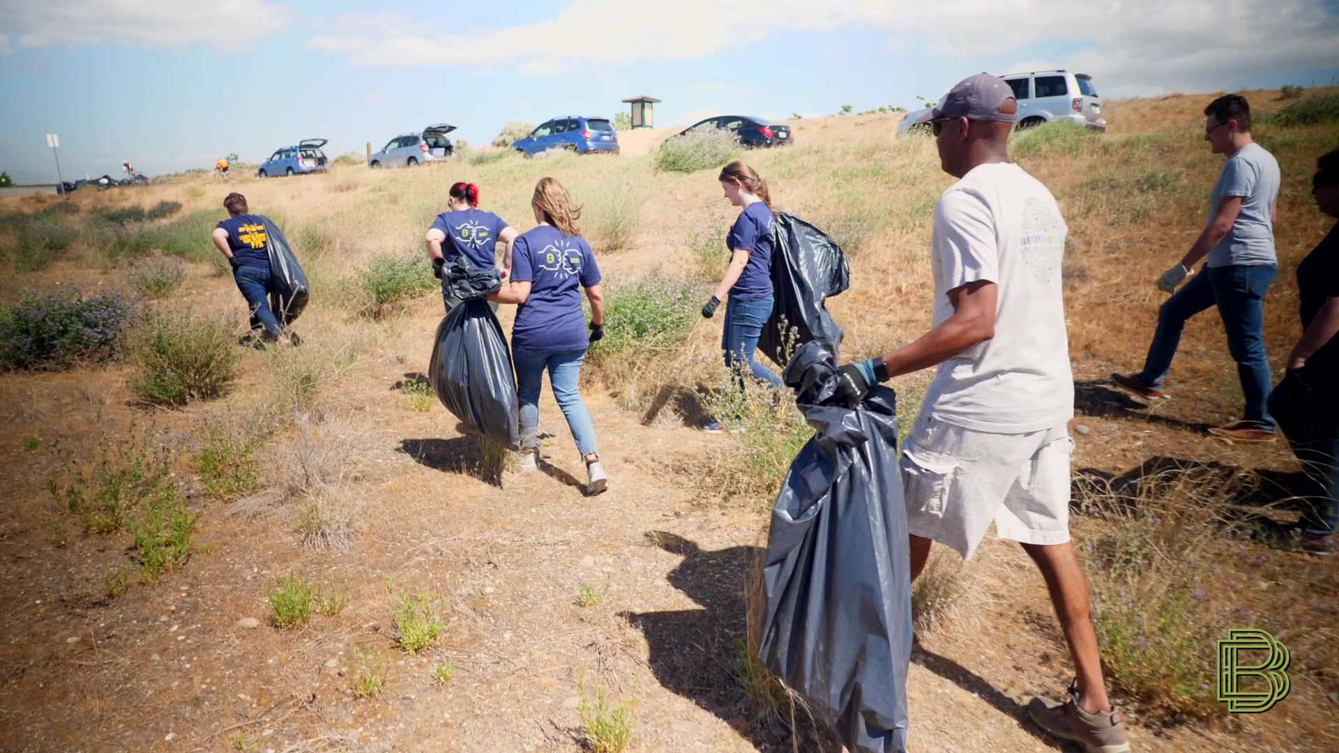 Baker Boyer employees picking up trash