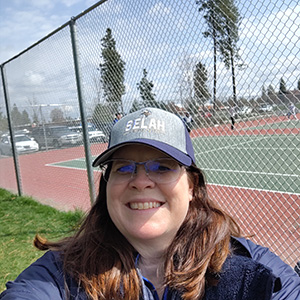 Jill Christianson at tennis courts