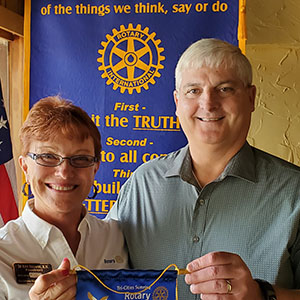 Mitch with Rotary volunteer
