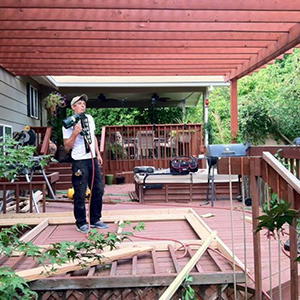 Rosendo working on a construction project