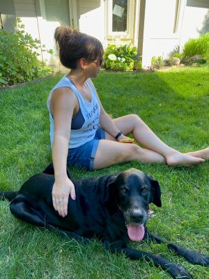 Stephanie Rubin with dog