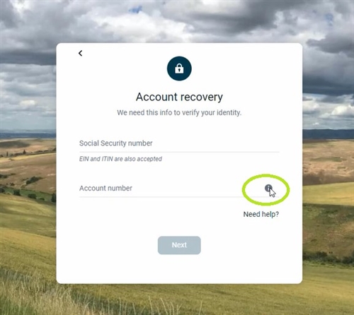 Click i to get a visual of where to find your account number