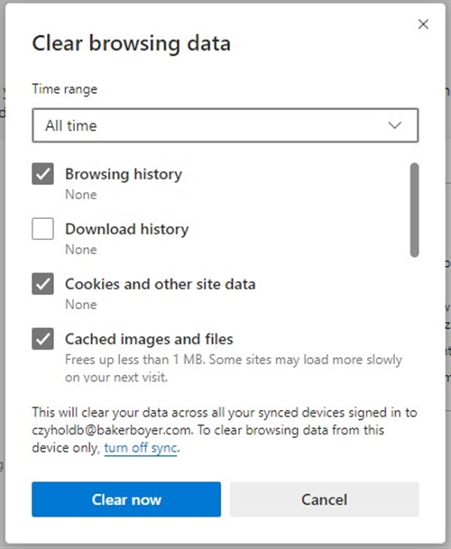 Clear browsing data