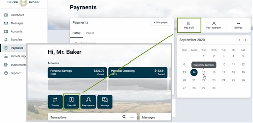 Bill pay shortcut