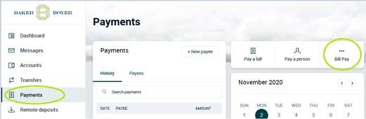 personal payments screenshot