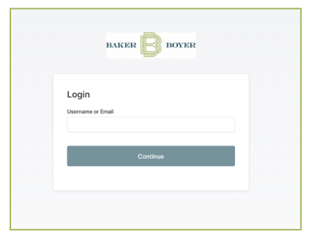 Login page screenshot