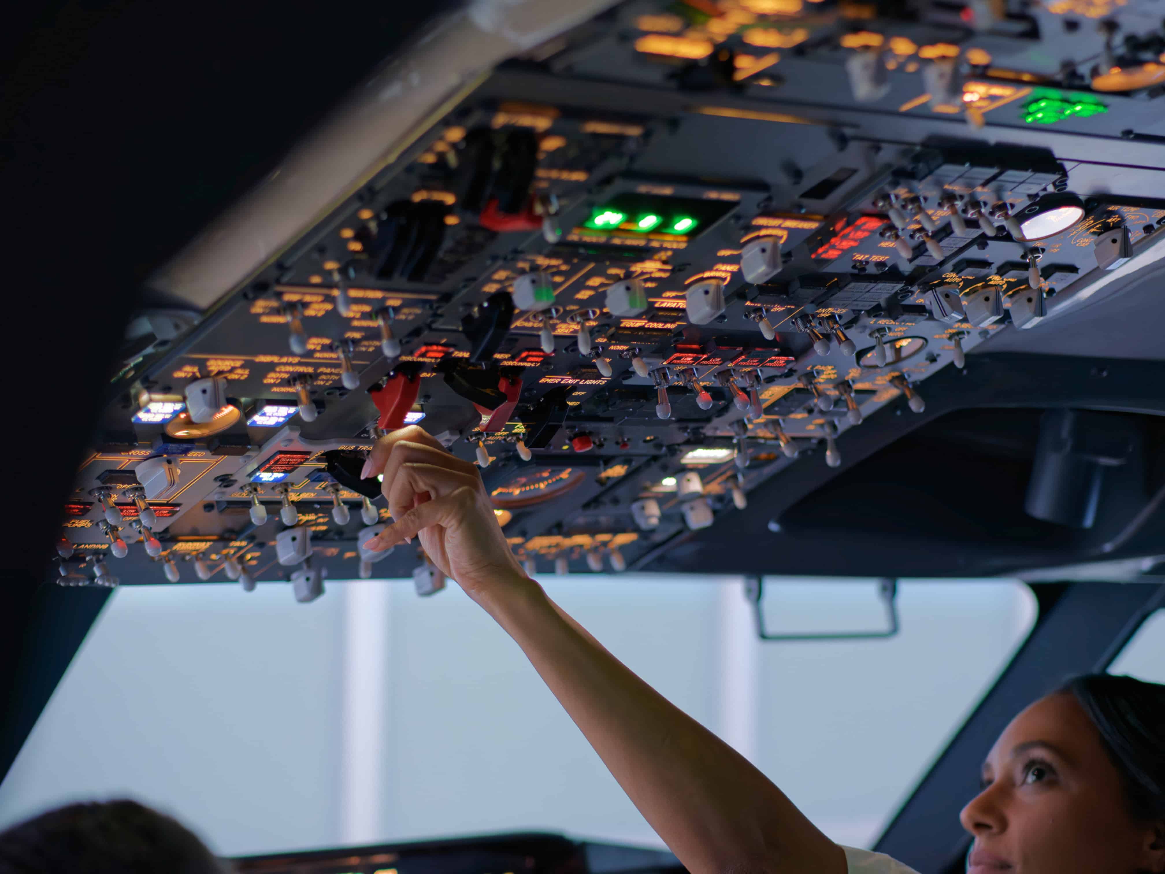 two pilots in cockpit