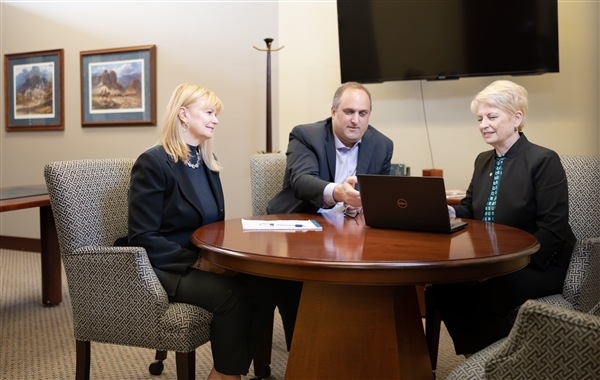 Ted meeting with Family Advisors Claudia and Jan