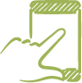 hand with mobile phone icon