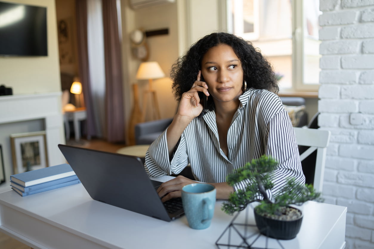 Woman talking on her cell phone